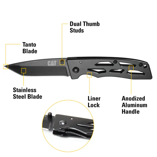 6-1/2 Inch Tanto Folding Knife - Image 2