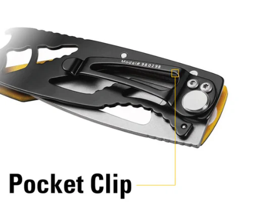 6-1/4" Folding Skeleton Knife with Bottle Opener and Polished Blade - Image 5