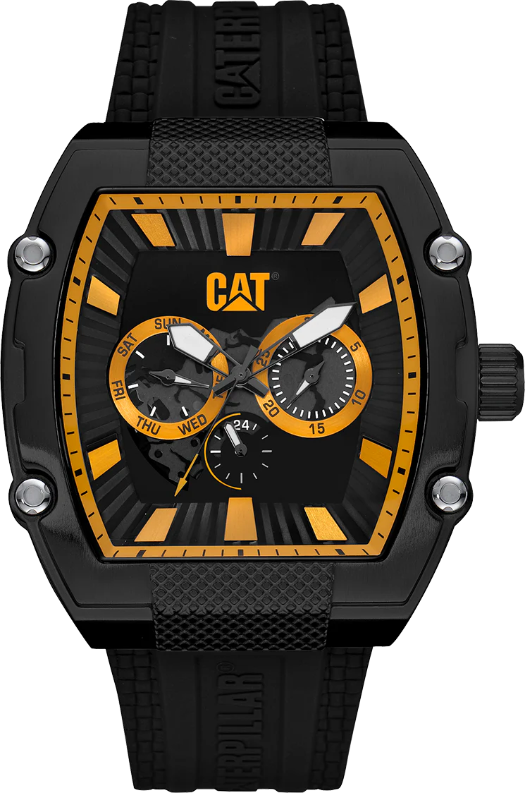 Barrell Watch Black/Yellow Dial w/Black Silicone Strap