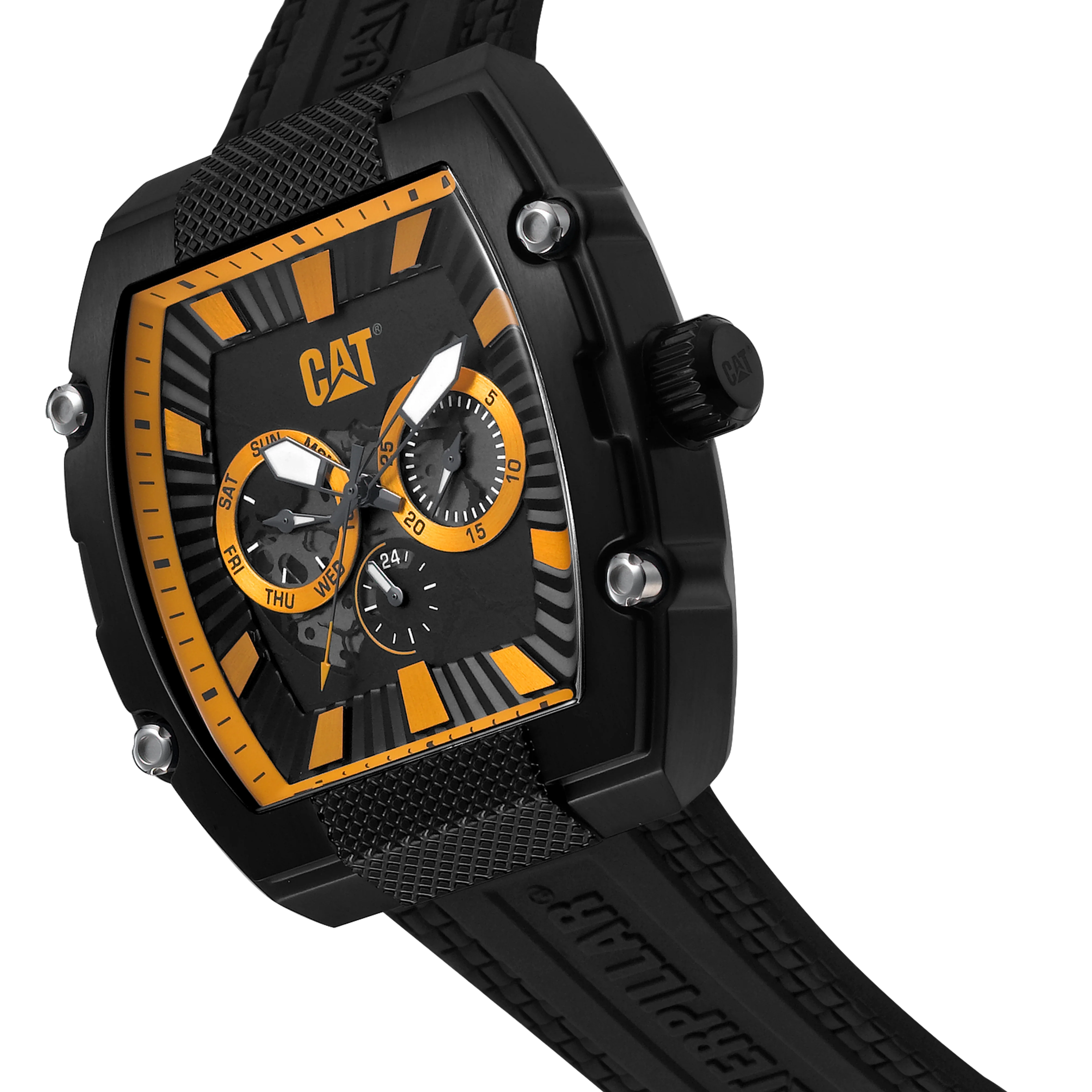 Barrell Watch Black/Yellow Dial w/Black Silicone Strap - Image 2
