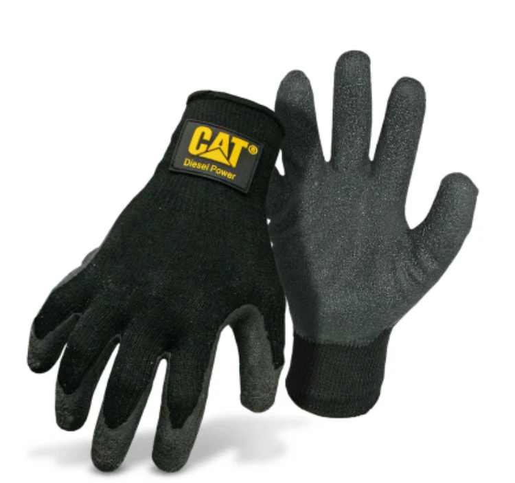 Black Latex Palm Poly Glove