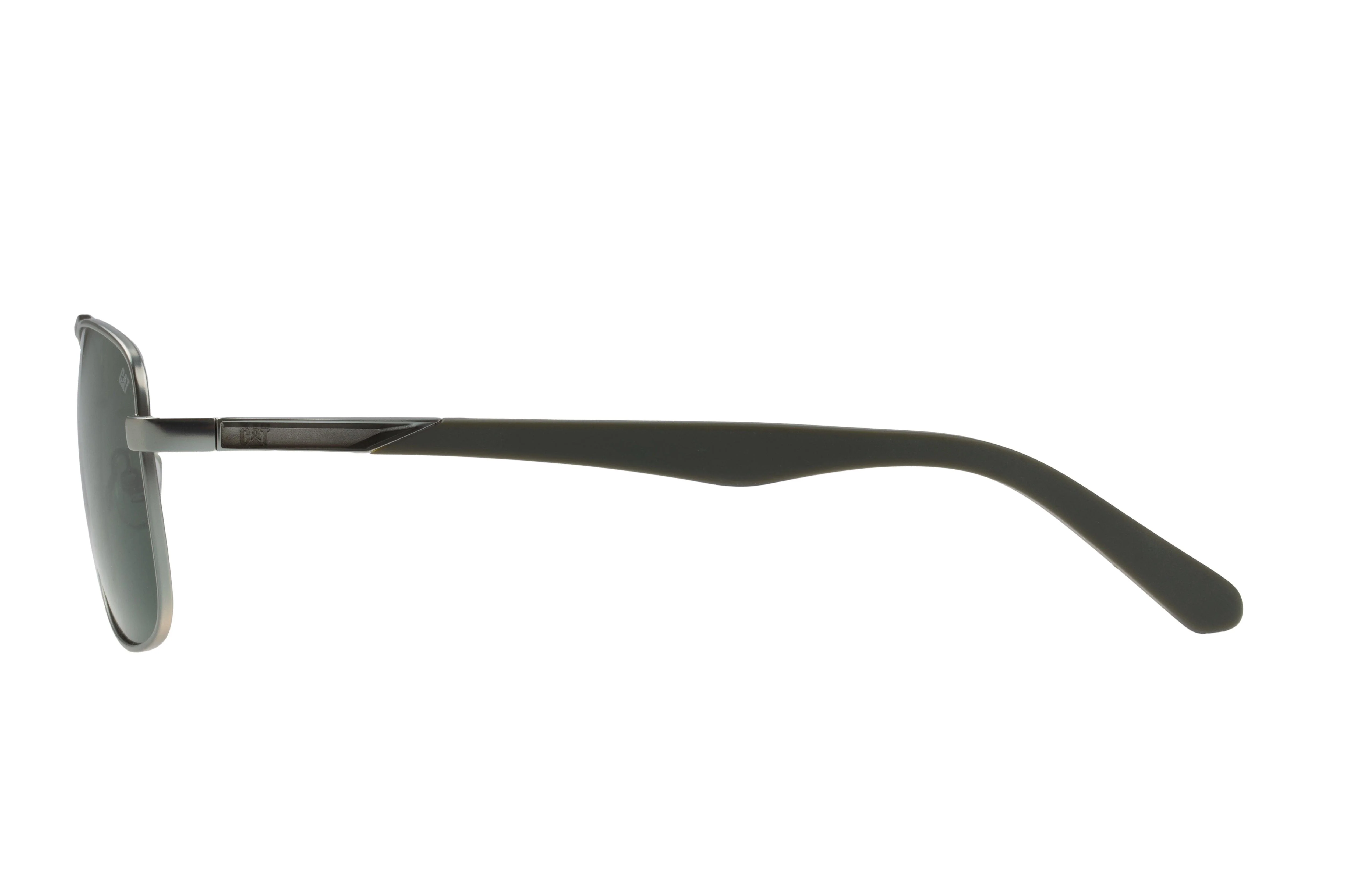 Metal Aviator XL Sunglasses Matte Silver w/Solid Green Lens - Image 2