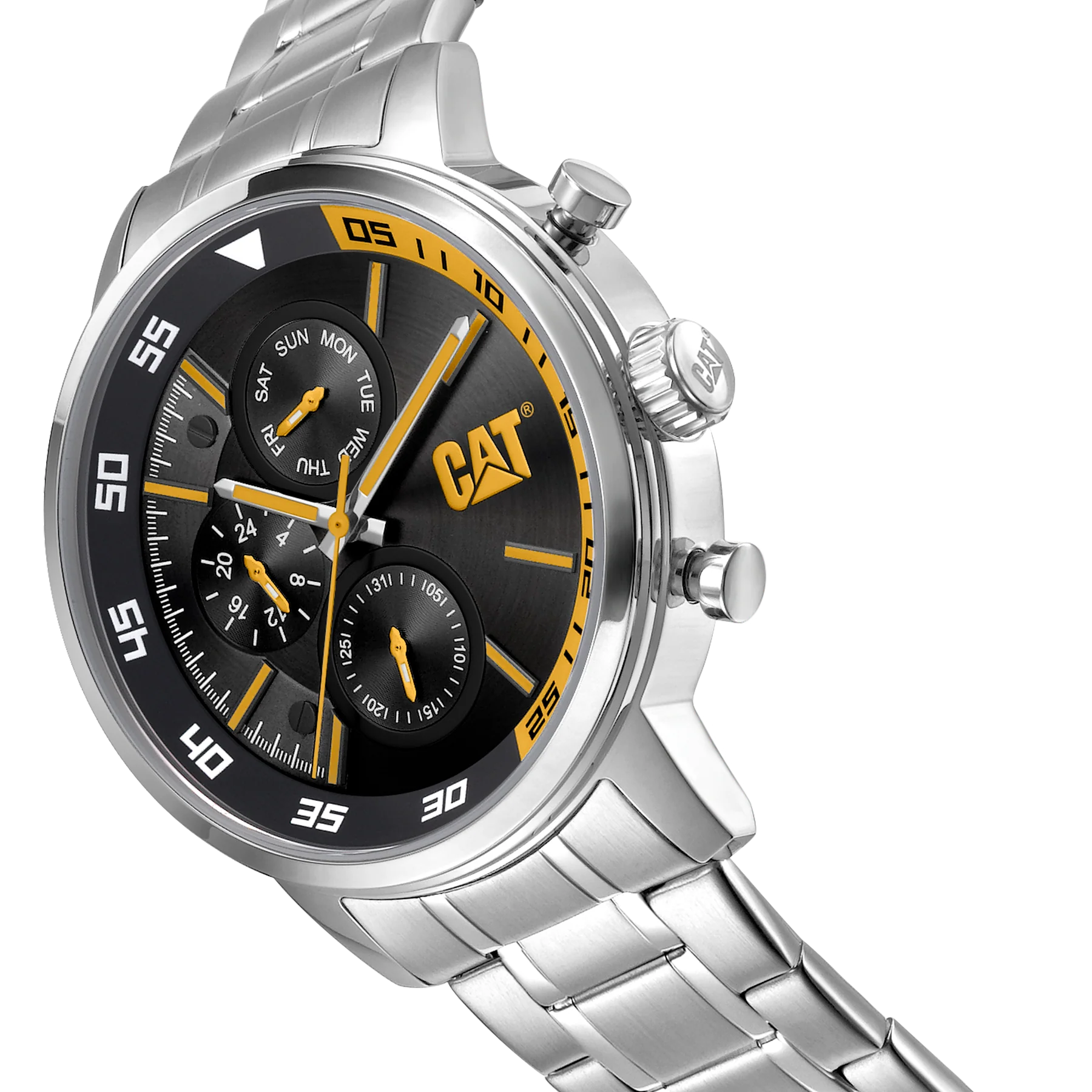 Sail Watch Blk/Ylw Dial Stainless Steel w/Stainless Steel Strap - Image 2
